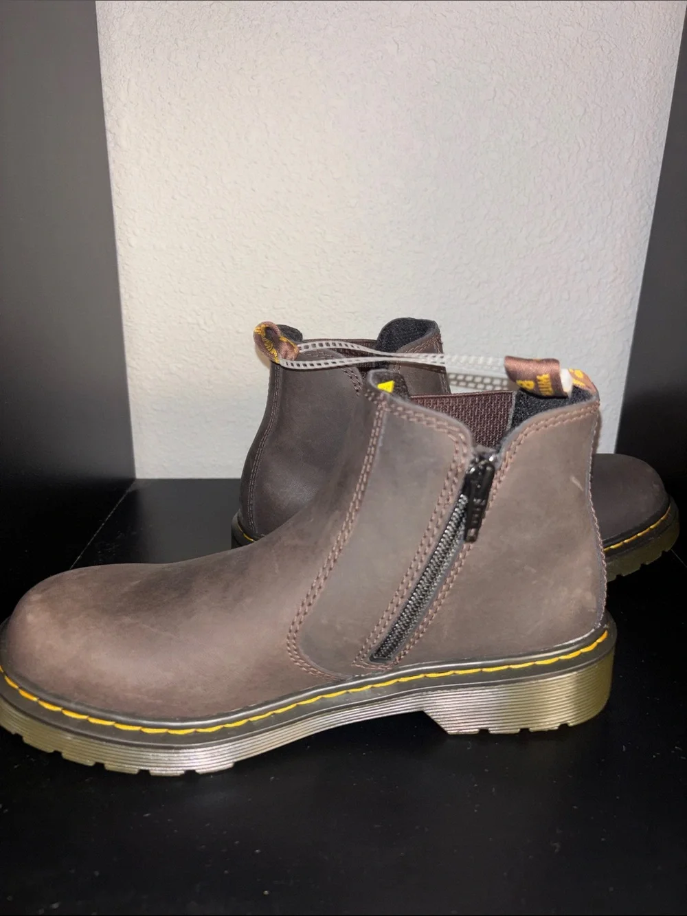 Dr. Martens Brown Leather Chukka Boots with Yellow Welt